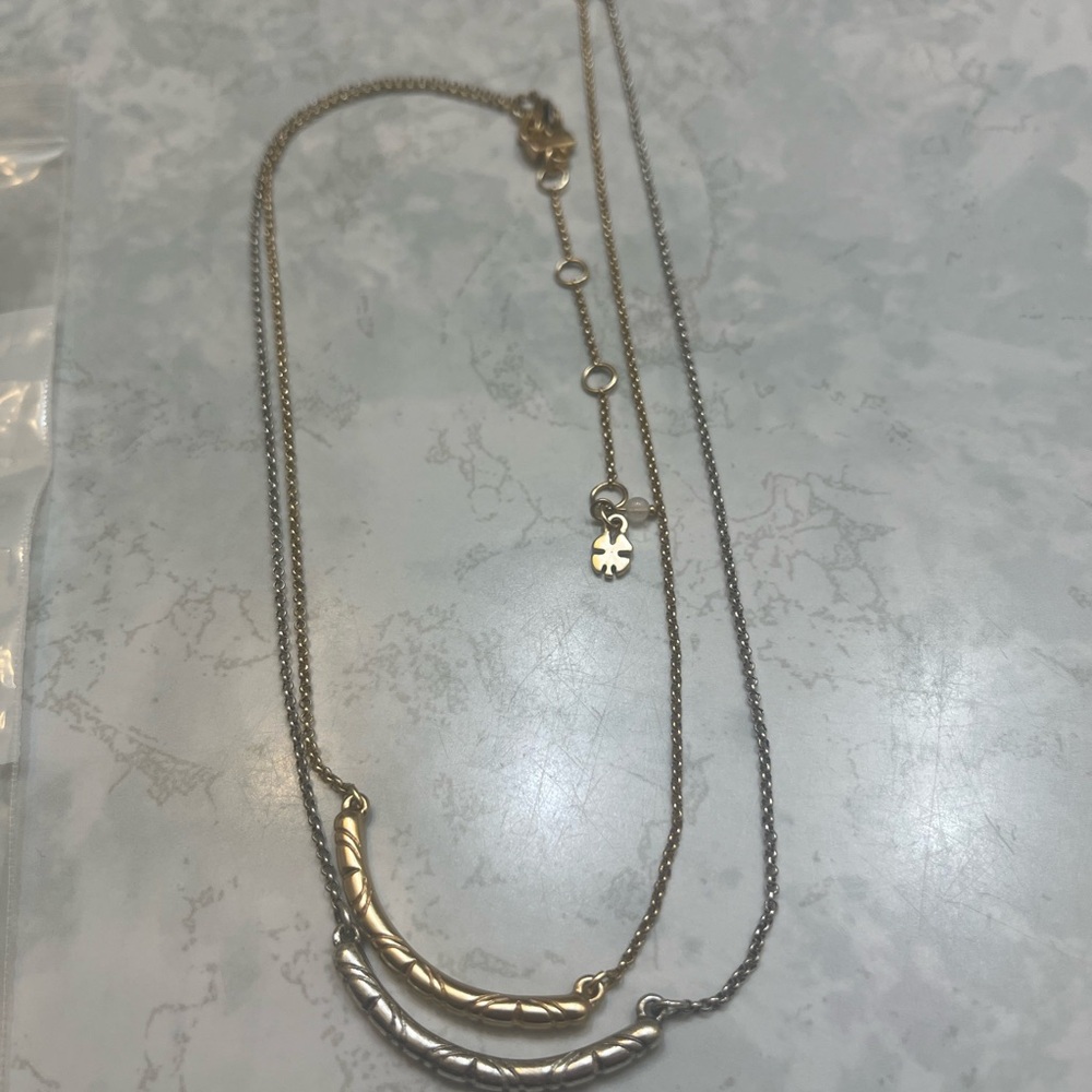 Lucky Brand Layered Necklace Mixed Metal